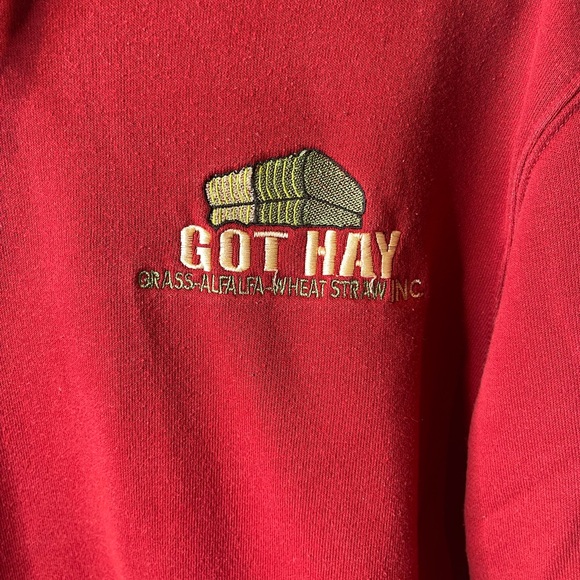 Mens Red Carhartt Hoodie with Logo Medium - Picture 4 of 5